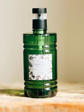 NEW Aroma Aria Cedar & Sage Hand Wash / Soap Glass Bottle 16 OZ